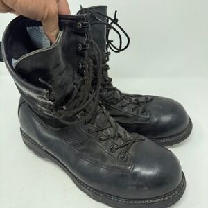 Matterhorn Mens Black Leather Tactical Combat Boots Vibram Sole Size 9.5